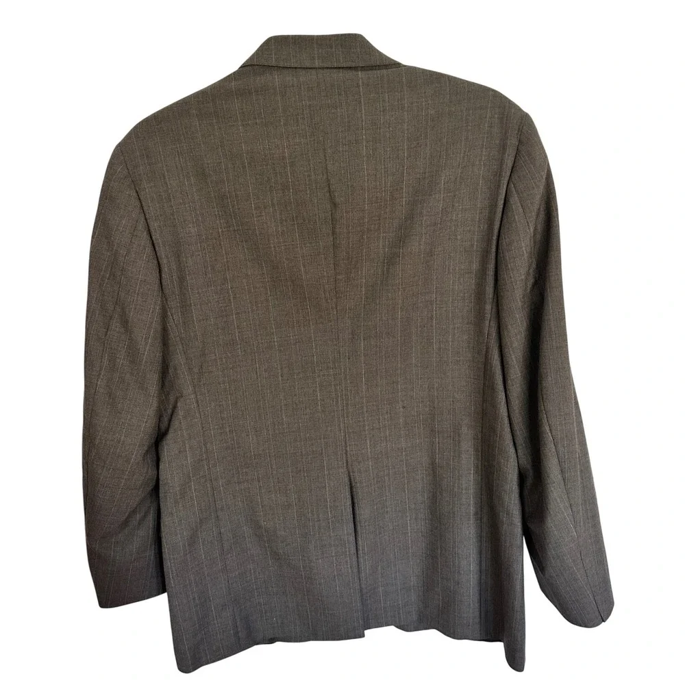 Brooks Brothers Blazer Mens 42R Gray Pinstripe Pure Wool 2Button Suit Jacket USA